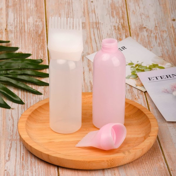 TG 1 pakke Pink hårfarvebørsteflaske Rodkamapplikatorflaske Hårfarvefarveapplikatorflaske til hovedbundsbehandling (Pink)