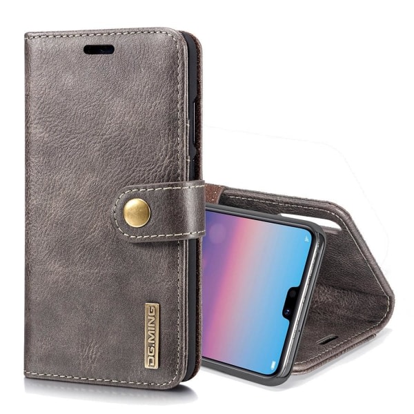 Plånboksfodral med magnetskal for Huawei P20 Mörkbrun - DG.MING Mörkbrun
