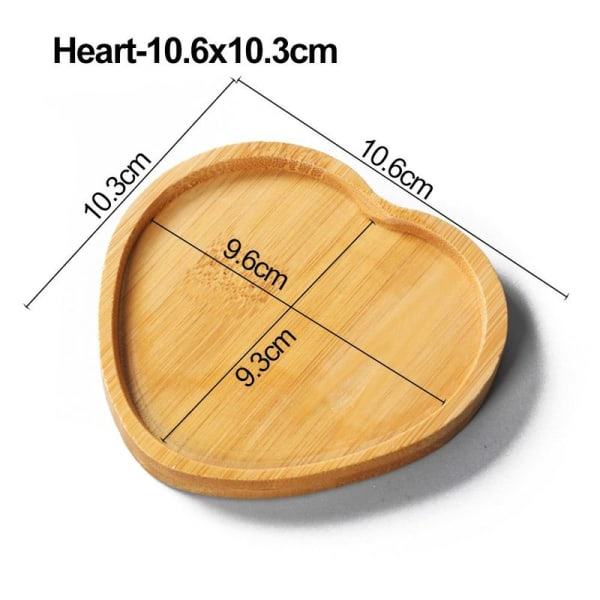 Istutusastia-teline Puutarhatarvikkeet Koti Sisustus Pyöreä Neliö Hexagon Suorakulmio Kukkaruukun Jalusta Bambu Puu Alusta sydän-10,6cmx10,3cm