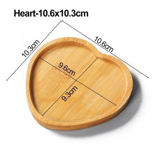 Plantepotte Stativ Hagetilbehør Hjeminnredning Rund Firkantet Hexagon Rektangel Blomsterpotte Base Bambus Tre Skuff Hjerte-10,6cmx10,3cm