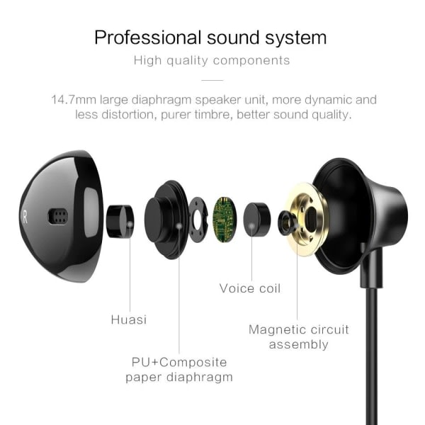 TG Floveme In-Ear Headset, Bluetooth, 4 timers spilletid - Sort Sort