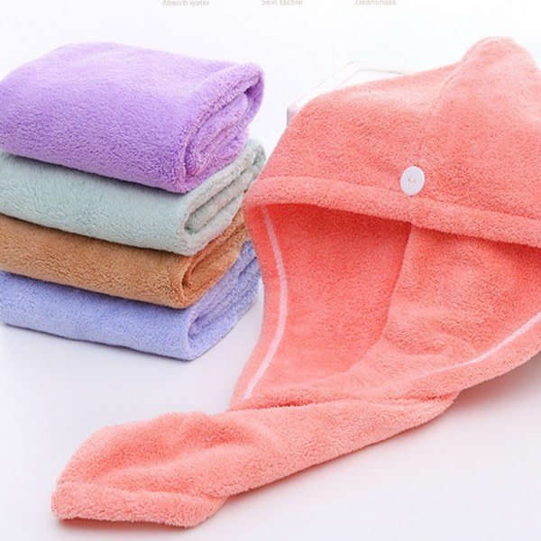 TG Mikrofiber Hårhanddukar för Inpackningar, 4-pack Rosa + Bean Cyan + Lila + Khaki