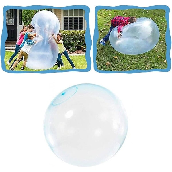 Bubbelboll Leksak För Vuxna & Barn, Uppblåsbar Vattenboll Kul Sommar Strand Trädgårdsboll Mjuk Gummiboll Utomhusspelspresent Blå 40cm