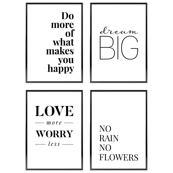 Set uten ramme 4 deler i din A4 (21X30 cm)
