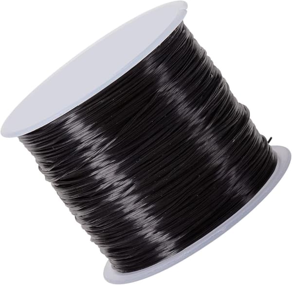 Elastisk snor til armbåndsfremstilling 0,8 mm 60 m sort, stærk fleksibel elastiksnor til perlesmykker og DIY-håndværk