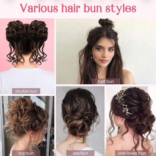 TG Messy Bull Hair Piece, 2 st Ruffsiga Uppdos - Cool Ljusblond