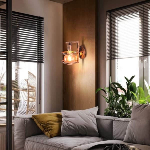 TG Antik Vintage Vägglampa Justerbar Sockel Skärm Retro Industri