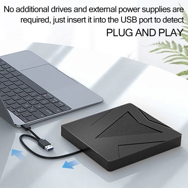 TG USB 3.0/Type-C Kaksiliitäntäinen Ulkoinen CD/DVD-asema, Musta