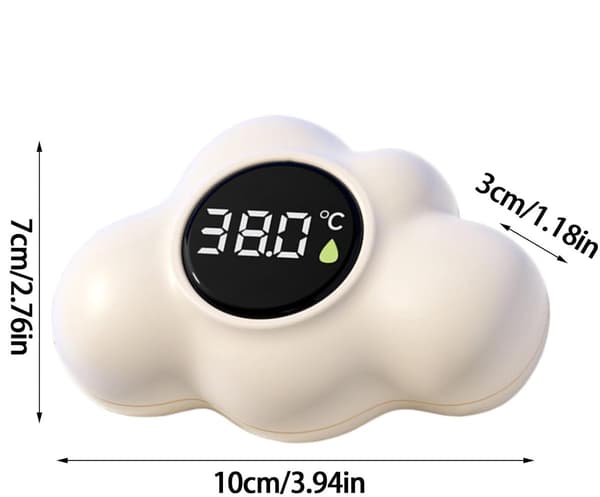Babybadtermometer i skyform med LED-display, flydende vandtæt vandtemperaturmåler til badekar, pool og bruser