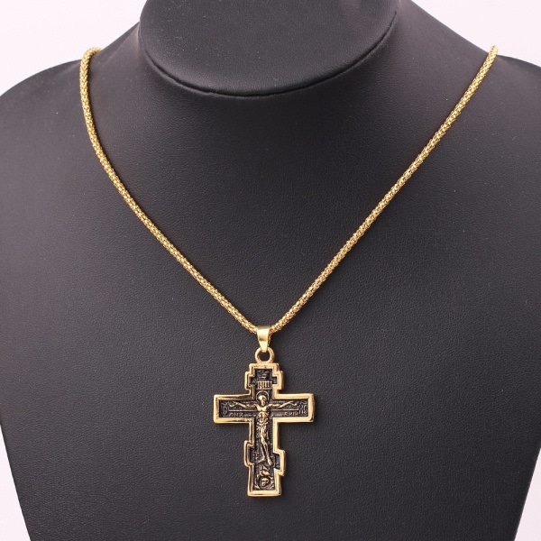 Exklusivt Stilrent Jesus Kors Halsband Guld