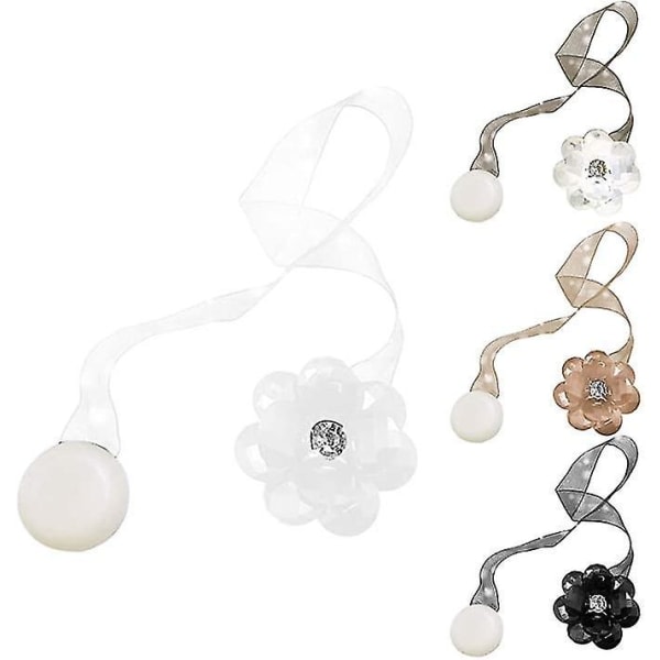 Magnetisk Blomstergardinholder med Transparent Voile