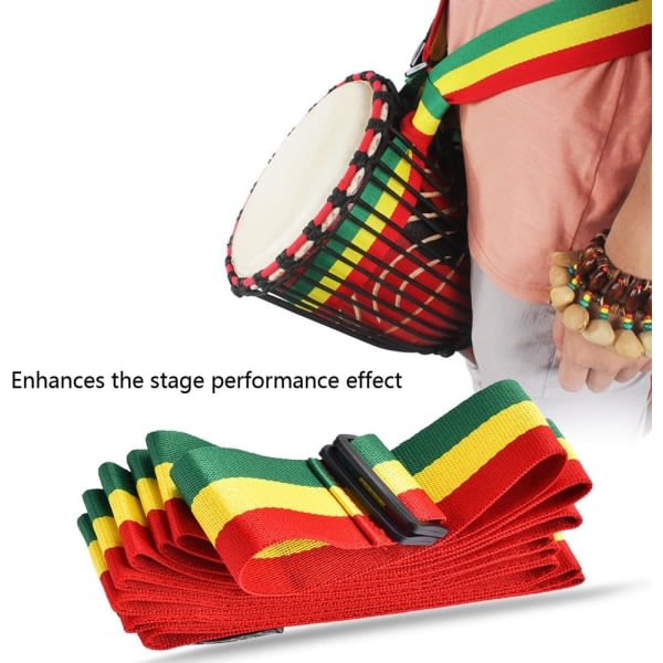 Galaxy Rem Tricolor Portabel afrikansk handtrumma Axelrem Justerbar trumma bomullsrem