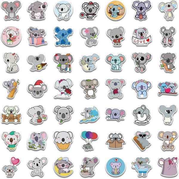 Galaxy Paket med 100 søde koala-klistermærker Tecknade dyr vinylklistermærke