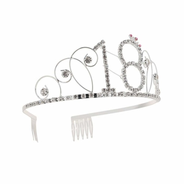 18 födelsedag krona tiara tiara, kristall strass födelsedag krona, födelsedagsdekoration present för kvinnor