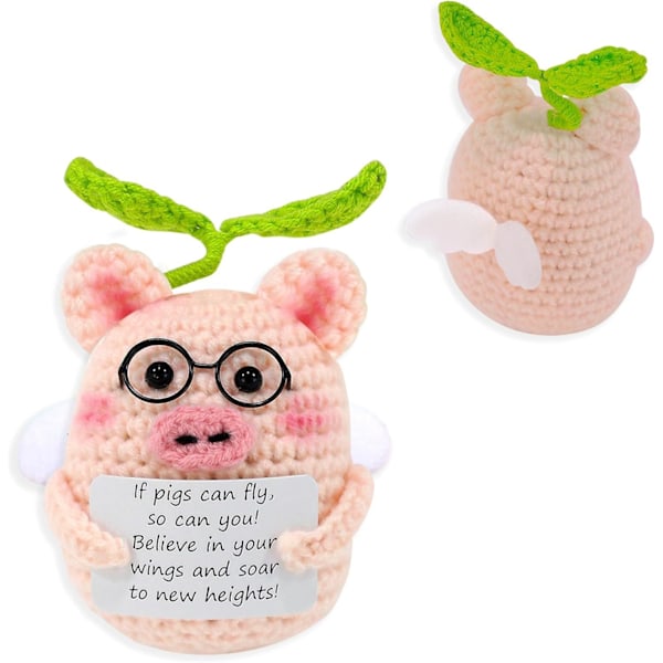 Amazons bästsäljande ull Emotional Support groda handvirkade ornament positiv energi kort Sprouting Piglets 1