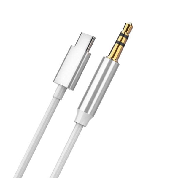 TG Digital AUX-kabel, USB-C till 3,5 mm - 1 m - Vit Vit