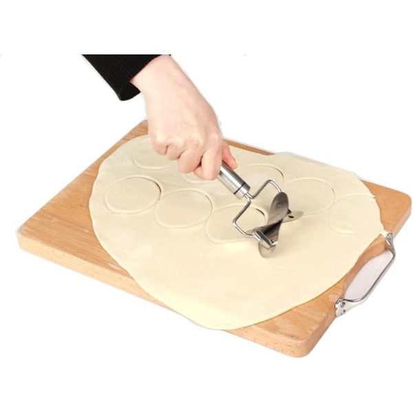 Bakverk Rullande Kutter, Rostfritt Stål Deg Rullkutter för Kakor, Dumplings, Ravioli, Pierogi Maker