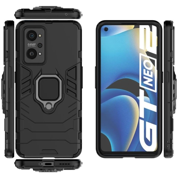 Realme GT Neo 2 Hybrid-etui med fingerreim - Svart