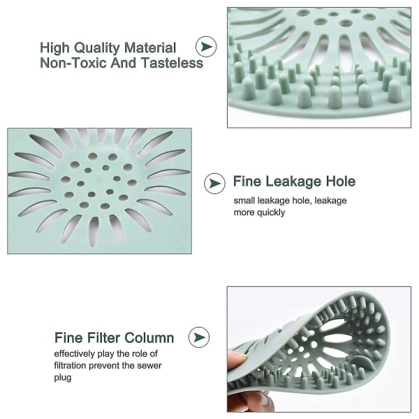 5-pakks Drain Hair Catcher, Silikon Hårstopp for Badekar og Vask, Deksel Hårfelle, Hår Catcher