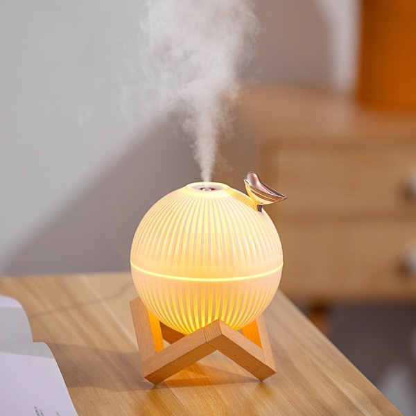 Lark Bird Light Luftfukter Nattlampe med Stativ Kaldt Damp Luftfukter Justerbar Lysstyrke USB Lading Dekorativ