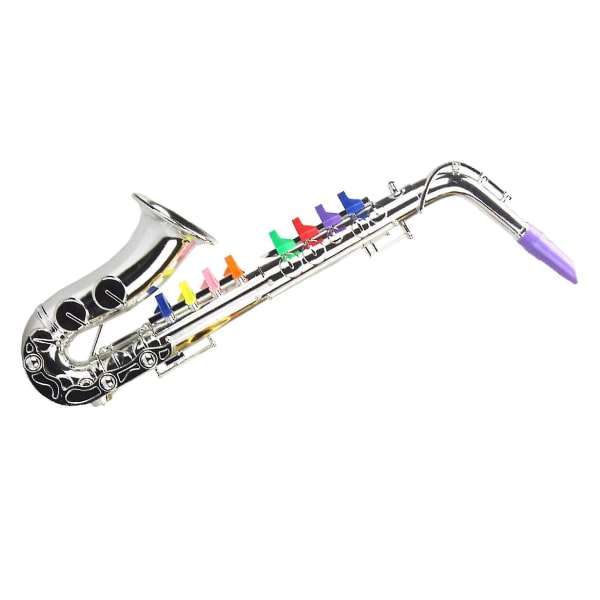 Saxofon 8 färgade nycklar leksak för barn partyleksak guld