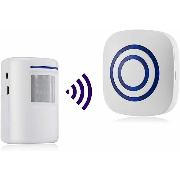 Bevegelsesdetektor Alarm, Sirene Infrarød Bevegelsesdetektorer-Sensor Alarm Trådløst PIR Sett Bevegelsesdetektor Infrarød Detektor 38 Ringetoner, av DEBUNS