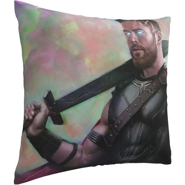 Bløde og komfortable Thor pudebetræk 45 x 45 cm firkantede pudebetræk til sofa soveværelse med usynlig lynlås 18 x 18 tommer dobbeltsidig print