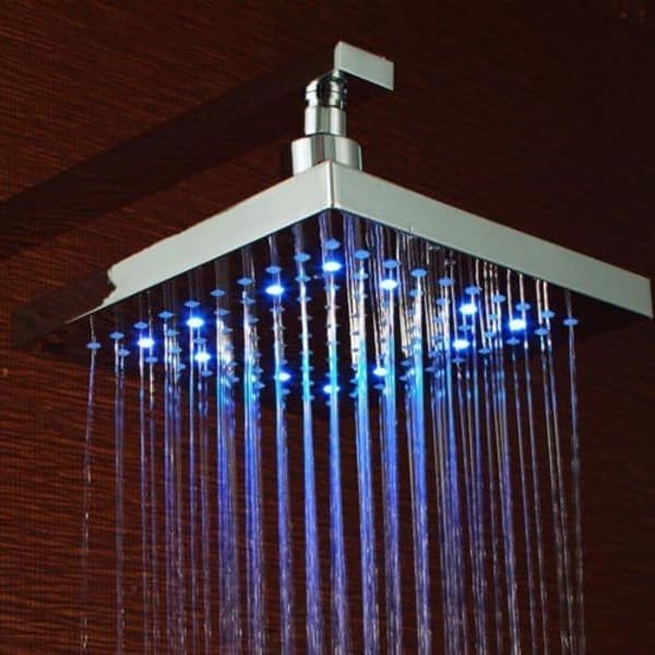 Home Temperature Sensor Control 3 Color LED Light Square Water Shower Head-XF10-_yux