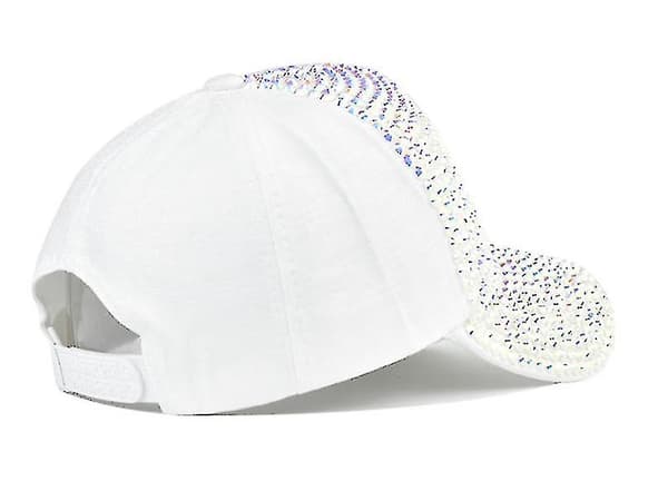 Bling Baseballcaps for kvinner med full diamantdesign Justerbar hatt sølv silver