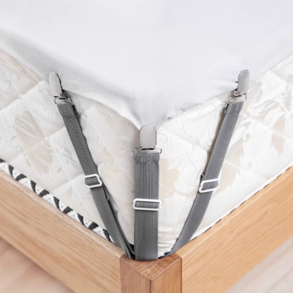 Lakenfeste anti-skli spenne trekant lakenfeste klips justerbar lakenklips lakenfesteanordning 【White 1 piece】 Six-sided 12-clamp