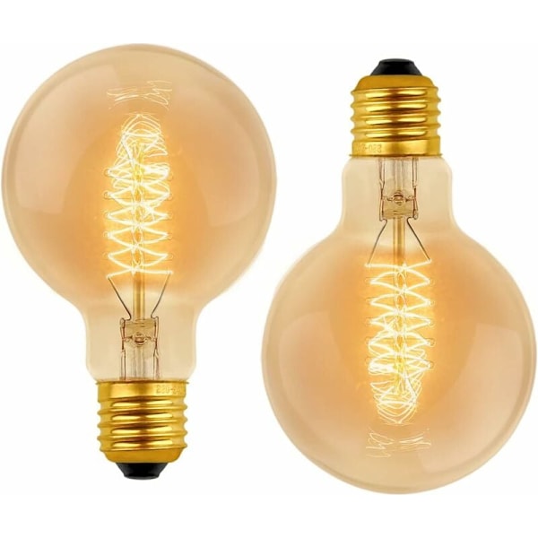 Vintage G80 E27 Dæmpbar 40W Varm Hvid 2700K Pære, AC 220V, Retro Glødepærer E27 Spiral Wolfram Filament Lampe, Pakke med 2