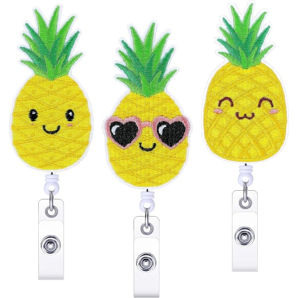 Galaxy 3-pack Ananas Märkesrullar Sommarfilt Broderad Utdragbar Badge