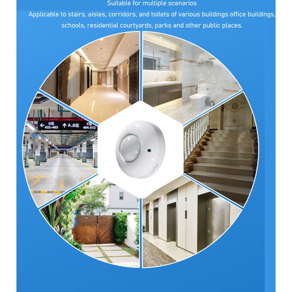 Bevegelsessensor Bryter PIR Sensor Radar Sensor AC110-240V Bevegelsesdeteksjonsbryter for LED Lampe, av DEBUNS