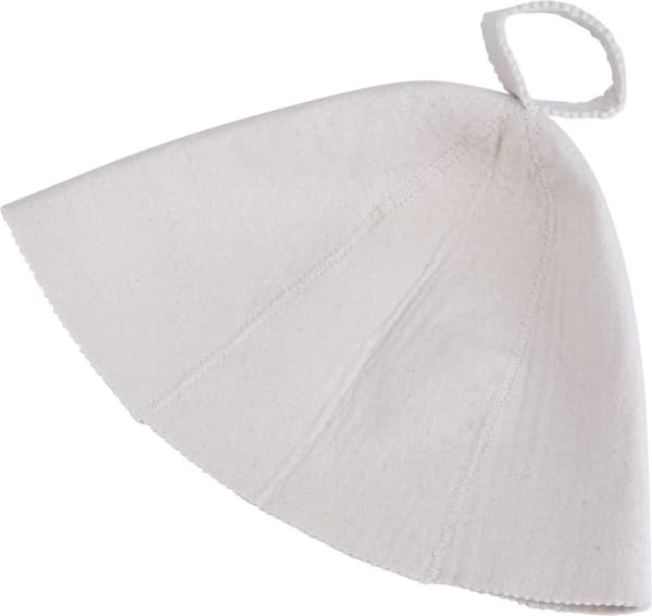 Bastuaccessoarer - Bastumössa - Bastuhatt - Vit ullfilt - Huvudskydd bärbar hatt