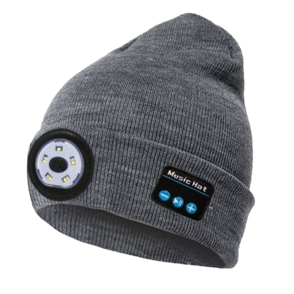 Bluetooth stickad cap, utomhus nattfiske led l gr?