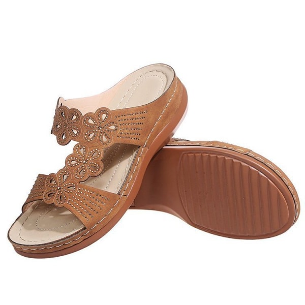 Sommar mode høyklackade letta plattform skor sandaler. mørkebrun EU 35 darkbrown