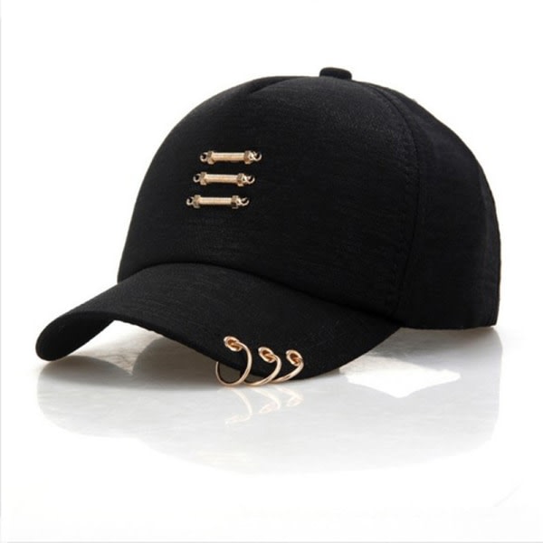 sort snap cap pappa hatt metalldetalj street black