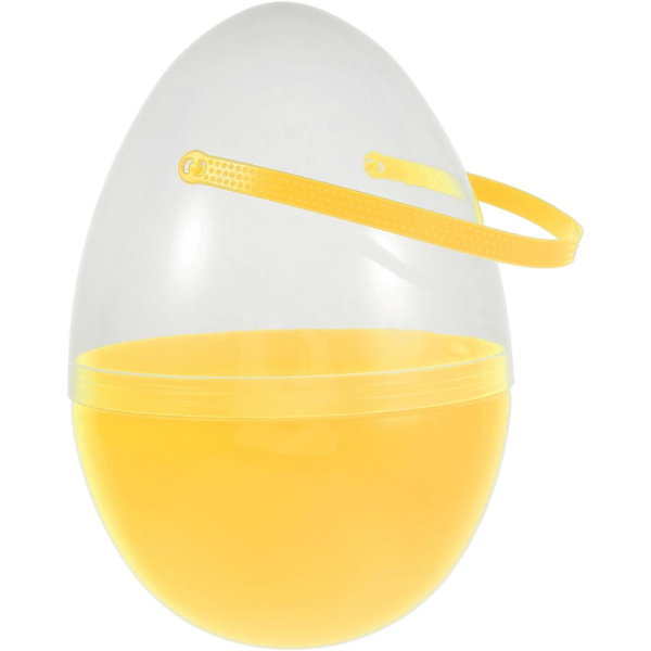 Jumbo Plastic Easter Eggs with Handle for Kids Empty Fillable Easter Egg Containers Clear Large Baskets