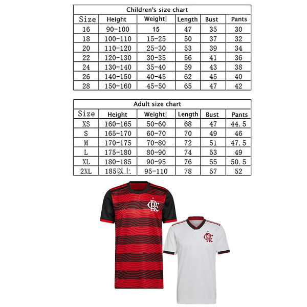 22-23 Brasilien Flamengo Fotbollströja Vuxna Pojkar XXL Röd XXL Röd