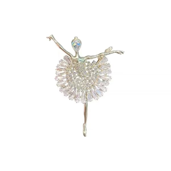 Ballerina Flickbrosch Høj kvalitet Crystal Corsage Anti-tabt Brosche Høj kvalitet Side Scarf Spænde