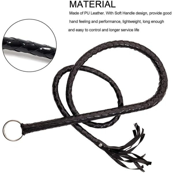 Imitoidun nahka Musta Piiska Puku Piiska Käsintehty Bullwhip, Piiska Puku Tarvike