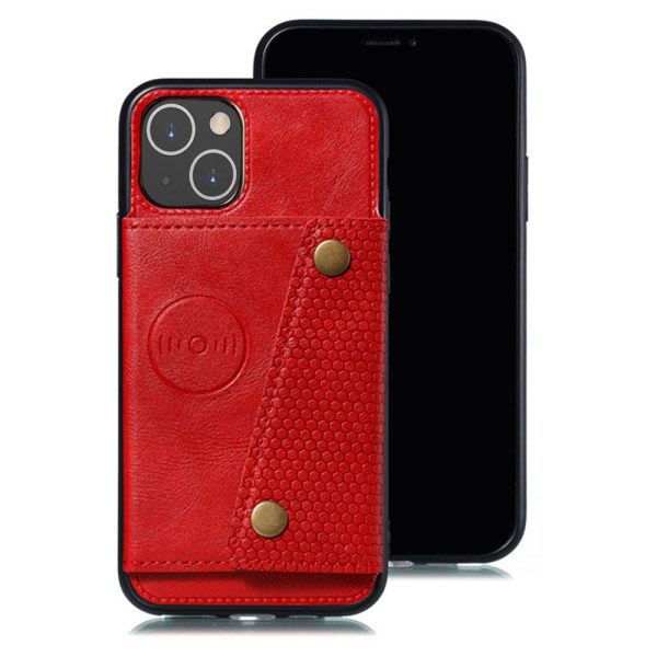 TG iPhone 13 Mini - Gediget Skal med Korthållare Röd