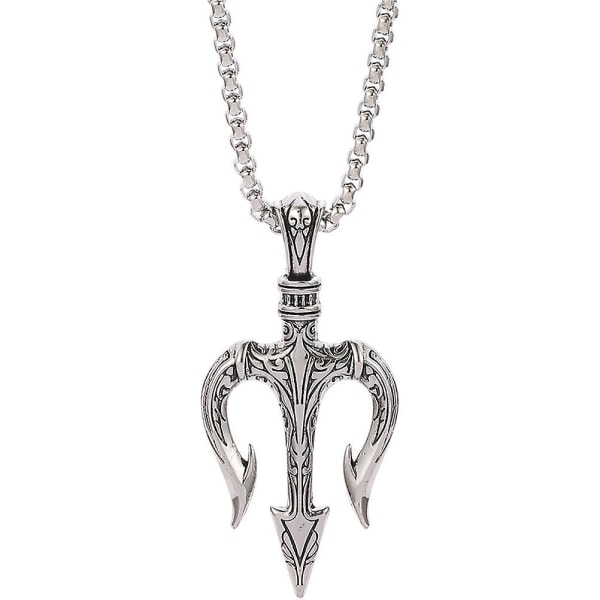 Trident Halsband Grekiskt Halsband Hänge Halsband Födelsedagspresent till Pojkvän (60x6CM)
