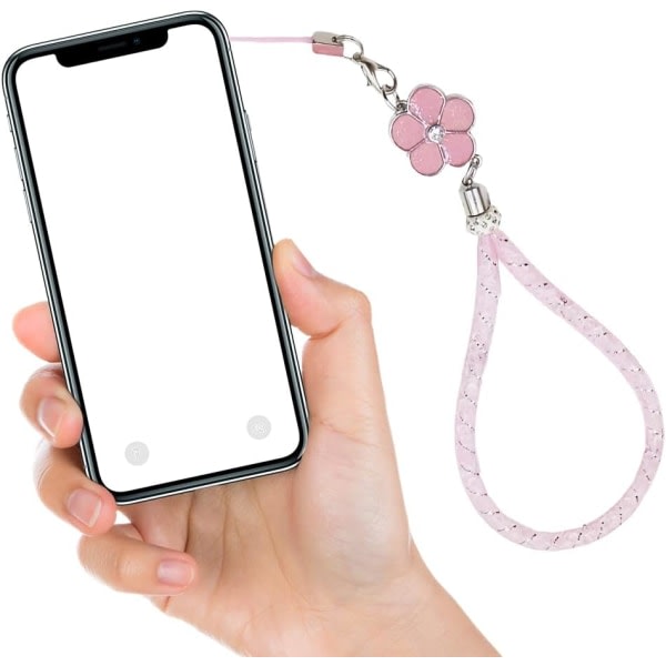 Galaxy Mobiltelefon lanyard dam rose crystal telefon etui universal pärlkedja nyckelring