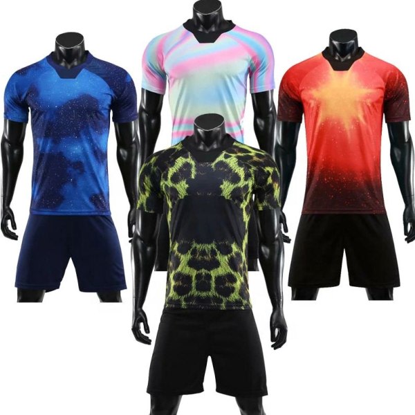 Leverantör av fotbollsuniform Digitaltryck högkvalitativt sportkläder fotbollssats för män och kvinnor i ungdoms- och vuxenstorlekar Purple 5 XL