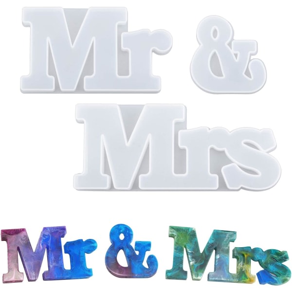 3 st Mr & Mrs molds for bordsdekoration