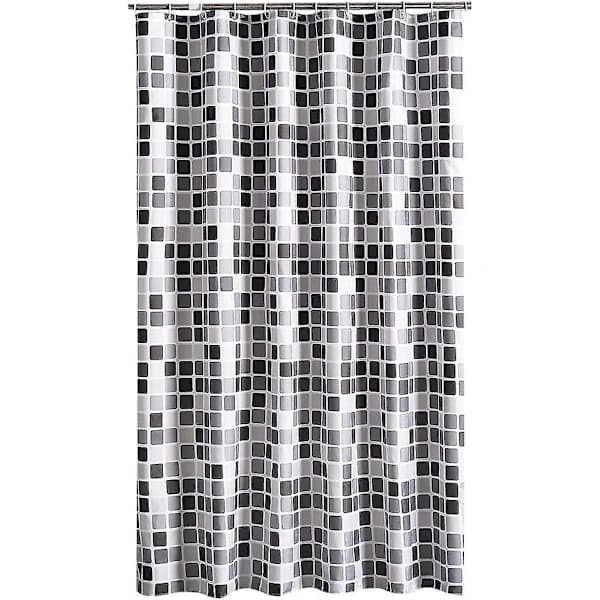 Duschdraperi Mögelresistent Antibakteriellt Vattentätt Polyester för Badrum 200 x 220 cm Svart Grått Mönster