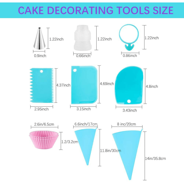 Sprøyteposer og sett, kakedekorasjonsmateriale for baking