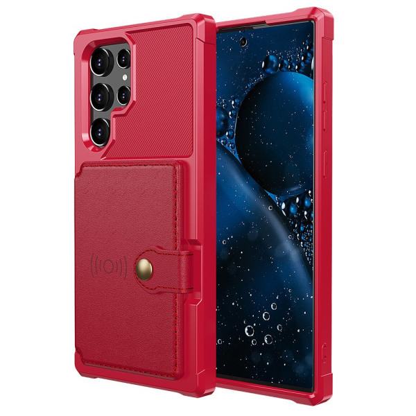 TG Käytännöllinen Kotelo Korttitaskuilla - Samsung Galaxy S23 Ultra Rose Gold