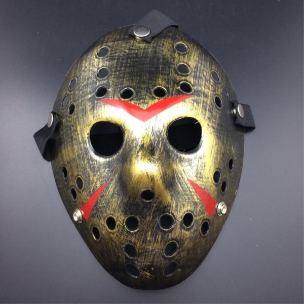 Fredag ​​​​den 13:e Jason Mask Halloween ja fest - Guld Guld